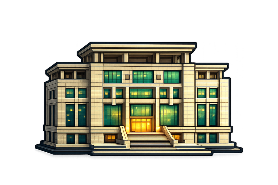 沈阳化工大学图书馆地标插画